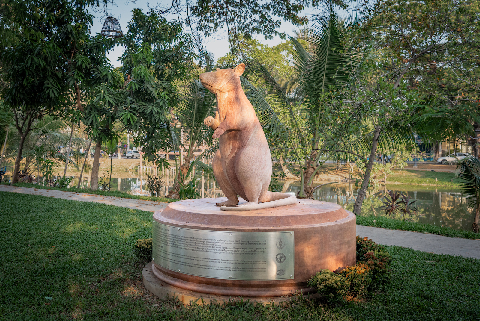 HeroRAT Magawa Honored With A Giant Statue In Cambodia