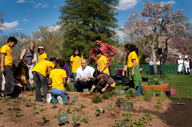 Malia And Sasha's New Vegetable Garden
