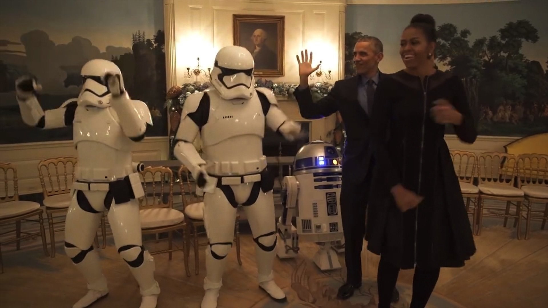 Video Of The Week - Obamas Celebrate Star Wars Day With Stormtroopers And R2D2